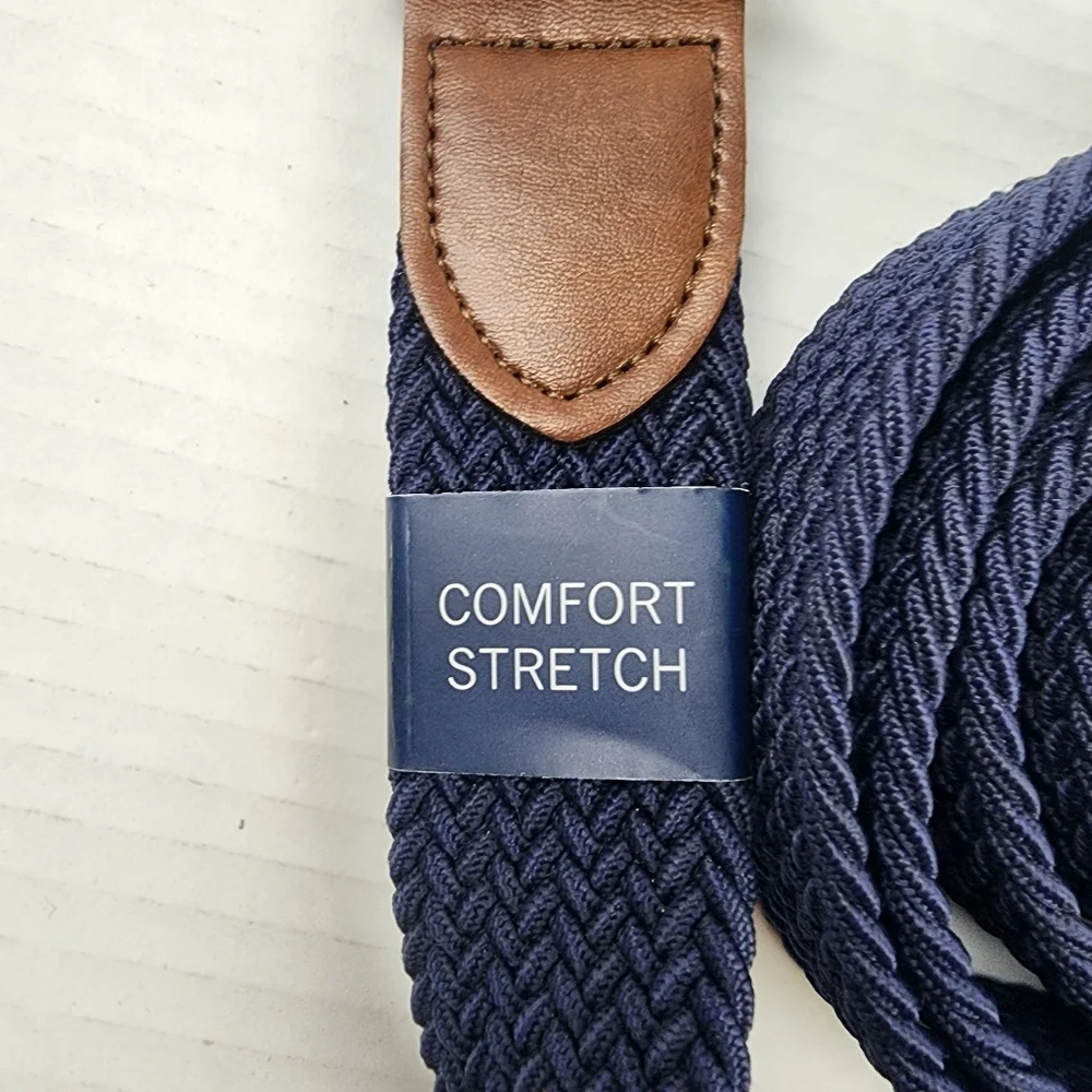 Saddlebred Comfort Flex Navy Belt Mens 3X Big&Tall Nylon Braided Nylon Stretch